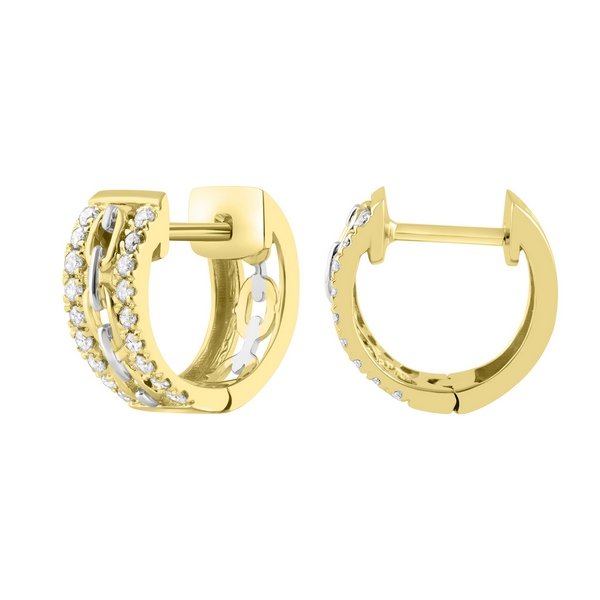 10K 0.28CT D-HOOPS RDS PRONG "LINK STYLE"